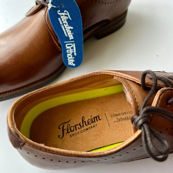 Florsheim Oxford Shoes Comfortech Brown Cognac Dress Shoes Mens US 8W EU 39 New main image 6